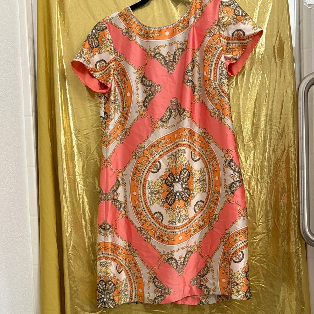 Julian Taylor Pink and Orange Short Sleeve Top